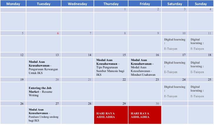 jadual kelas online jun 2023